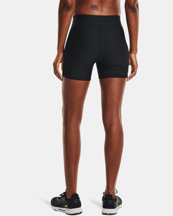 Women's HeatGear® Armour Mid-Rise Middy Shorts, Black, pdpMainDesktop image number 1